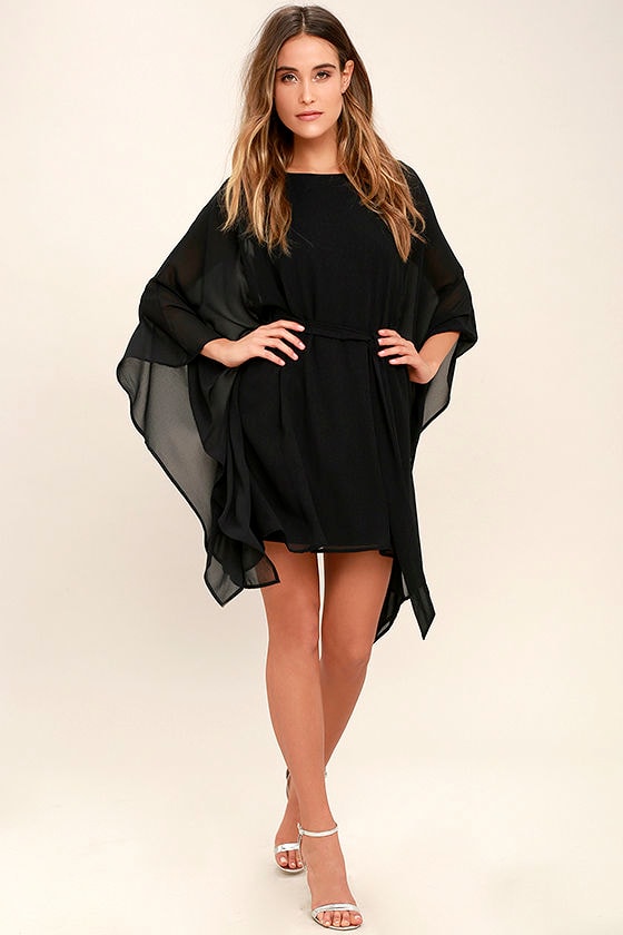 Lovely Black Dress - Kaftan Dress ...